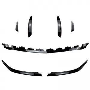 Front Bumper Splitters suitable for Mercedes-Benz A-Class W177 19+ A Design Line Gloss Black 7 pcs-image-6352451