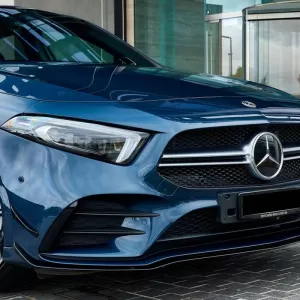 Front Bumper Splitters suitable for Mercedes-Benz A-Class W177 19+ A Design Line Gloss Black 7 pcs-image-6352452