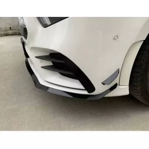 Front Bumper Splitters suitable for Mercedes-Benz A-Class W177 19+ A Design Line Gloss Black 7 pcs-image-6352453