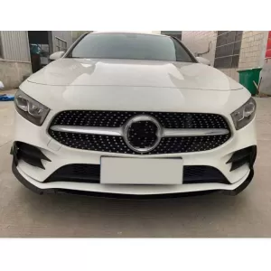 Front Bumper Splitters suitable for Mercedes-Benz A-Class W177 19+ A Design Line Gloss Black 7 pcs-image-6352455