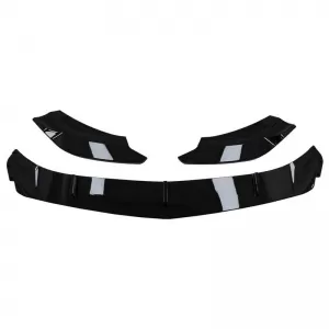 Front Spoiler suitable for Mercedes-Benz A-Class W177 18-23 Hatchback / Sedan A Design Line V2 Gloss Black 3 pcs