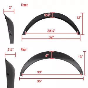 Fender Flares Universal 2 Sizes From Abs Plastic 4 pc-image-6352559