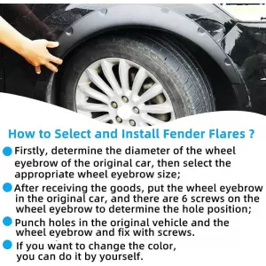 Fender Flares Universal 2 Sizes From Abs Plastic 4 pc-image-6352561
