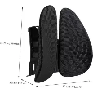 Back Support Anatomic / Orthopedic Seat and Chair Back Support 40cm x 40cm x 14cm Black-image-6352624