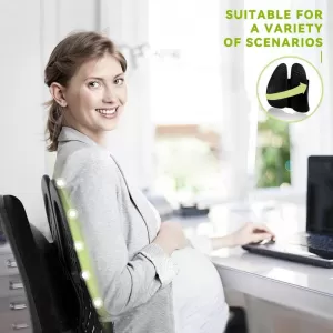 Back Support Anatomic / Orthopedic Seat and Chair Back Support 40cm x 40cm x 14cm Black-image-6352629