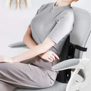 Back Support Anatomic / Orthopedic Seat and Chair Back Support 40cm x 40cm x 14cm Black-image-6352633