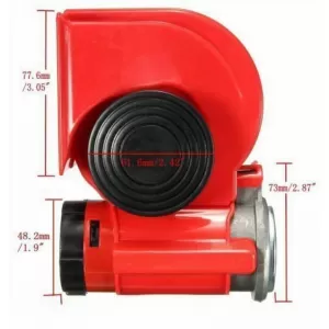 Compact Electropneumatic Horn 12V 139dB Red Color-image-6352641