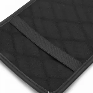 Armrest Pad Black Leather With White Stitch 1 Piece-image-6352694