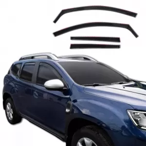 Wind Deflectors suitable for Dacia Duster (2018-2023) 5 Doors - Black Color Set 4 Pcs Front And Rear-image-6352733
