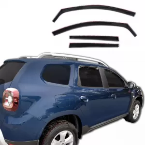 Wind Deflectors suitable for Dacia Duster (2018-2023) 5 Doors - Black Color Set 4 Pcs Front And Rear-image-6352734