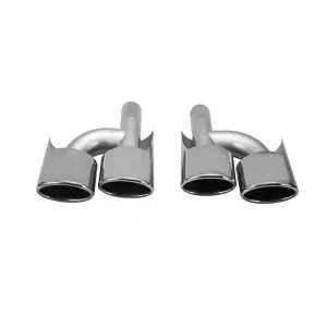 Exhaust Pipes suitable for Mercedes-Benz W204 W211 W164 W166 W221 R230 A Design Look (2 Double)