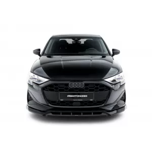 Front Bumper Spoiler Maxton Design suitable for Audi A3 Sedan 8Y after 2024, Gloss Black-image-6352934