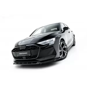 Front Bumper Spoiler Maxton Design suitable for Audi A3 Sedan 8Y after 2024, Gloss Black-image-6352936