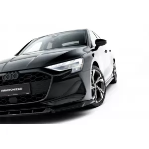 Front Bumper Spoiler Maxton Design suitable for Audi A3 Sedan 8Y after 2024, Gloss Black-image-6352937