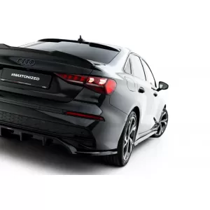Rear Bumper Spoiler Maxton Design suitable for Audi A3 Sedan 8Y after 2024, Gloss Black-image-6352943