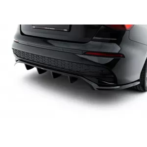 Rear Bumper Spoiler Maxton Design suitable for Audi A3 Sedan 8Y after 2024, Gloss Black-image-6352944