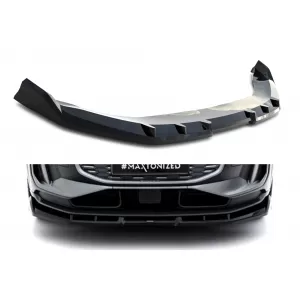 Front Bumper Spoiler Maxton Design suitable for Audi Q6 e-tron Standard, S-Line, SQ6 e-tron SUV, Sportback after 2023, Gloss Black