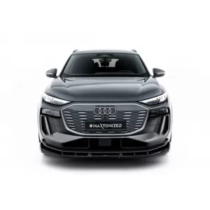 Front Bumper Spoiler Maxton Design suitable for Audi Q6 e-tron Standard, S-Line, SQ6 e-tron SUV, Sportback after 2023, Gloss Black