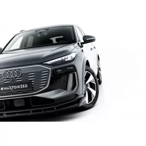 Front Bumper Spoiler Maxton Design suitable for Audi Q6 e-tron Standard, S-Line, SQ6 e-tron SUV, Sportback after 2023, Gloss Black