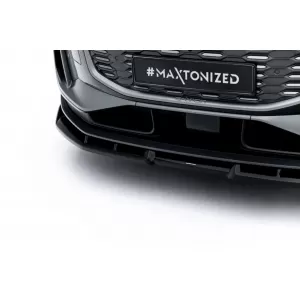 Front Bumper Spoiler Maxton Design suitable for Audi Q6 e-tron Standard, S-Line, SQ6 e-tron SUV, Sportback after 2023, Gloss Black