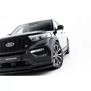 ST Front Bumper Spoiler Maxton Design suitable for Ford Explorer 2019-2024, Gloss Black-image-6353240