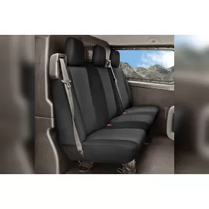 Kegel Tailor Made series seat cover suitable for the second or third row of seats for Ford Transit Custom 2012-2023, after 2024, Volkswagen Transporter T7 after 2024, black
