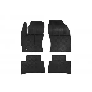 Rezaw-Plast RE-troo specific rubber mats suitable for Toyota Corolla Cross after 2025, version with or without fire extinguisher under the passenger seat, 4 pieces, black