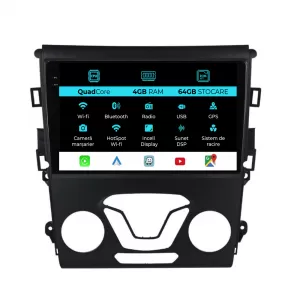 Navigation suitable for Ford Mondeo 5 (2014 - 2022), QuadCore, 9 Inch, 4Gb Ram, 64Gb Storage, Android Auto, Carplay