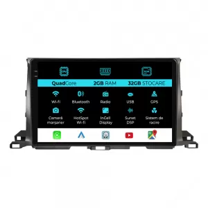 Navigation suitable for Toyota Highlander (2013 - 2021), 10 Inch, 2Gb Ram, 32Gb Storage, Android Auto, Carplay