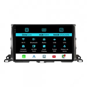 Navigation suitable for Toyota Highlander (2013 - 2021), 10 Inch, 4Gb Ram, 64Gb Storage, Android Auto, Carplay