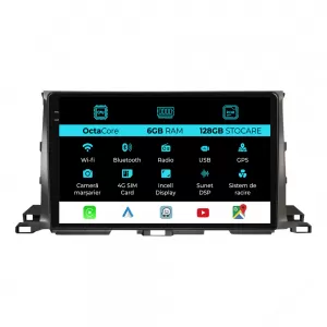 Navigation suitable for Toyota Highlander (2013 - 2021), 10 Inch, 6Gb Ram, 128Gb Storage, Android Auto, Carplay