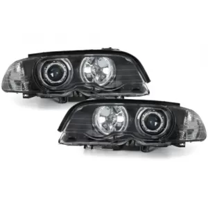 Faruri compatibil cu BMW Seria 3 E46 Coupe Cabrio (04.1999-03.2003) Angel Eyes Negru-image-59373