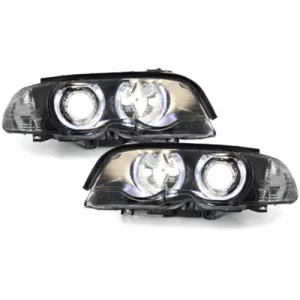 Faruri compatibil cu BMW Seria 3 E46 Coupe Cabrio (04.1999-03.2003) Angel Eyes Negru-image-59374